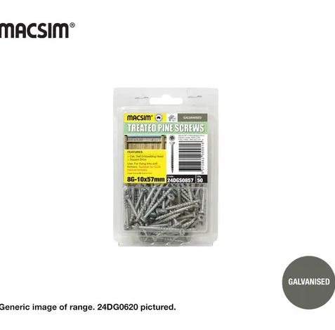 CHIPBOARD SCREW GAL 10X50MM