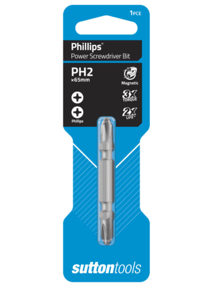 Sutton Phillips Screwdriver Bits – Double Ended 65mm